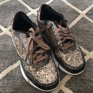 Glitter running shoes